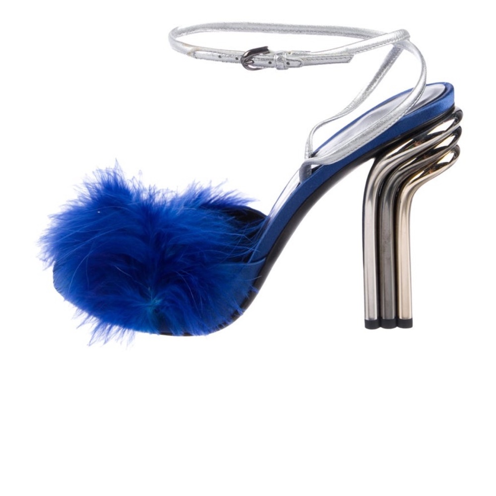 Blue feather Marco De Vincenzo sandals (40)